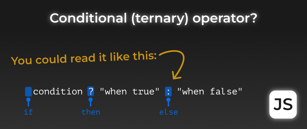 Cover image for the post that shows a simpler way to read a JS conditional”